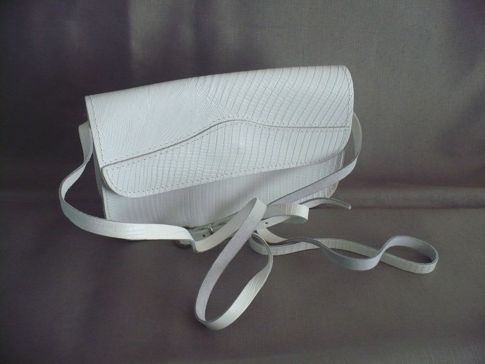 Pochette sac a main Cuir Blanc Maroquinerie