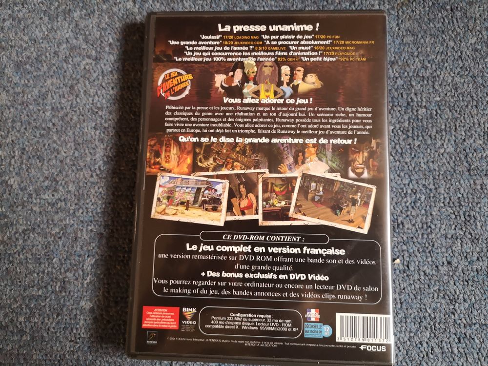 Jeu PC Runaway Consoles et jeux vidéos