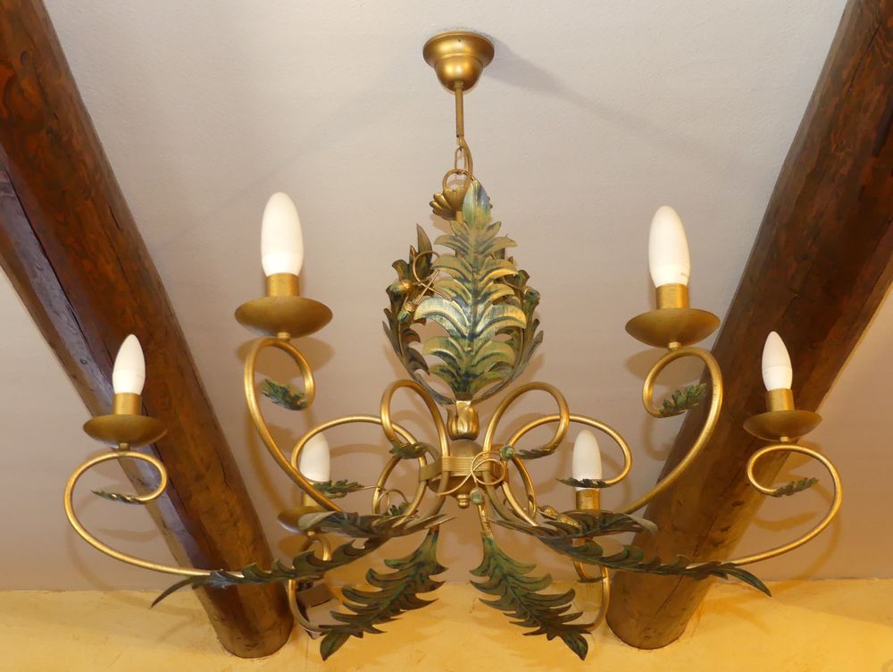 Lustre m&eacute;tal feuille Décoration