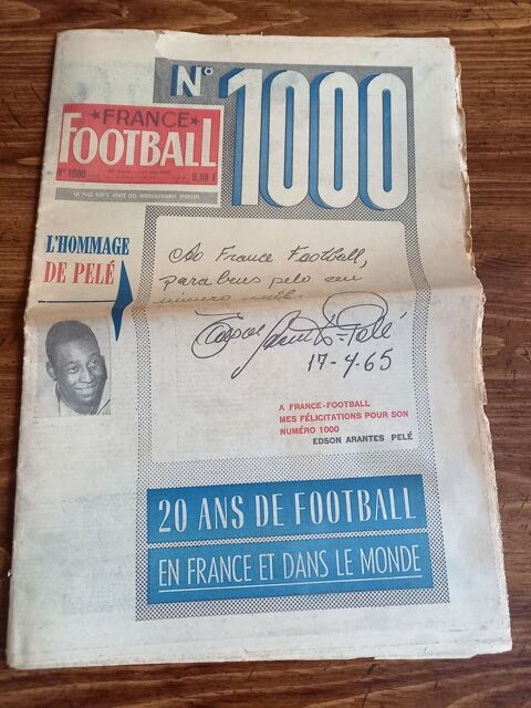 JOURNAL FRANCE FOOTBALL N� 1000 du 11 mai 1965 9 B�thencourt-sur-Mer (80)