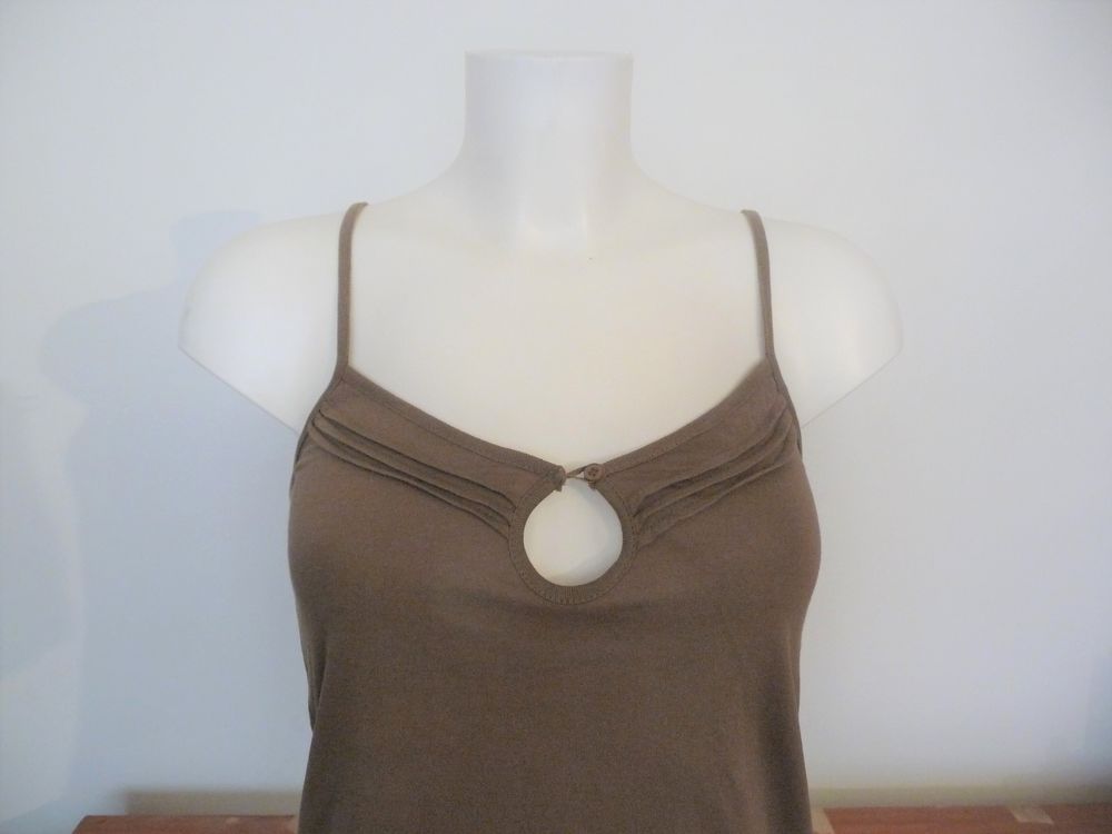 Top/ Tee Shirt &agrave; Bretelles 100% Coton Marron Kaki-La Redoute Vêtements
