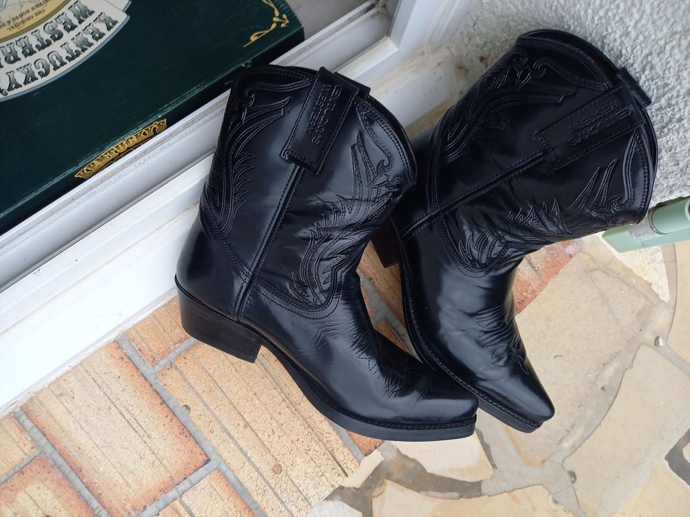 Bottes Santiag homme, Kentucky Western, 43, tr&egrave;s bon &eacute;tat. Chaussures