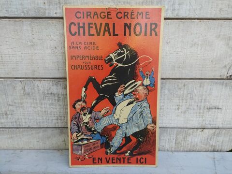 Ancien Carton Publicitaire Cirage Crême Cheval Noir 120 Loches (37)