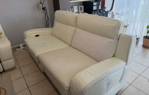 Canap relax cuir blanc 340 Collonges-sous-Salve (74)
