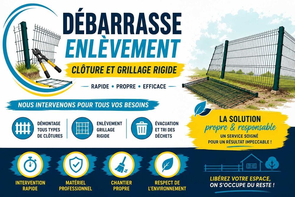   DEBARRASSE CLÔTURE GRILLAGE RIGIDE 