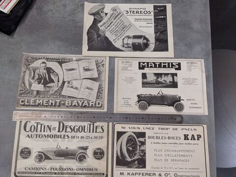 5 PUBLICITS DE VOITURE ANCIENNE DE 1918 art deco vintage.Fr 6 Marseille 13 (13)