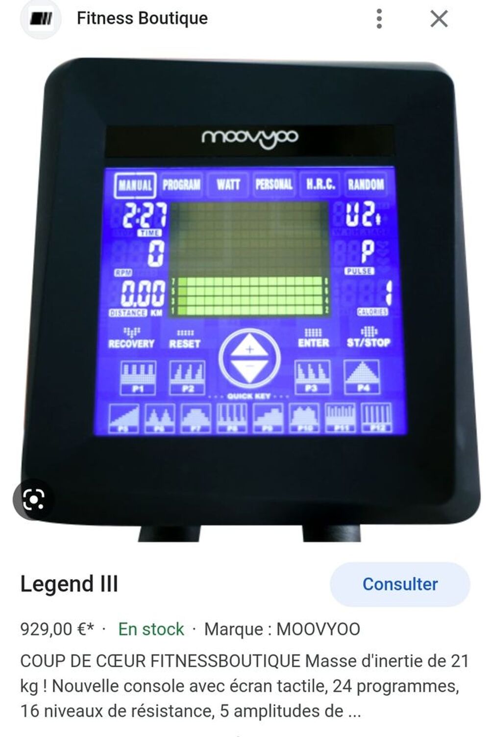 V&eacute;lo elliptique Sports