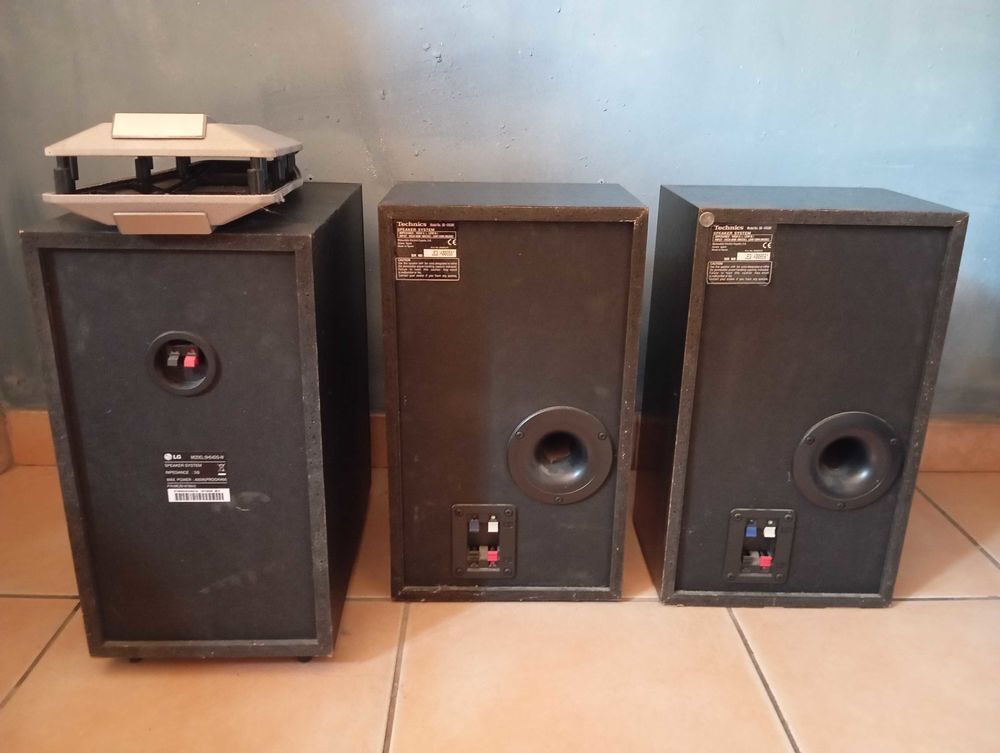 enceintes technics et caisson de basse LG Audio et hifi