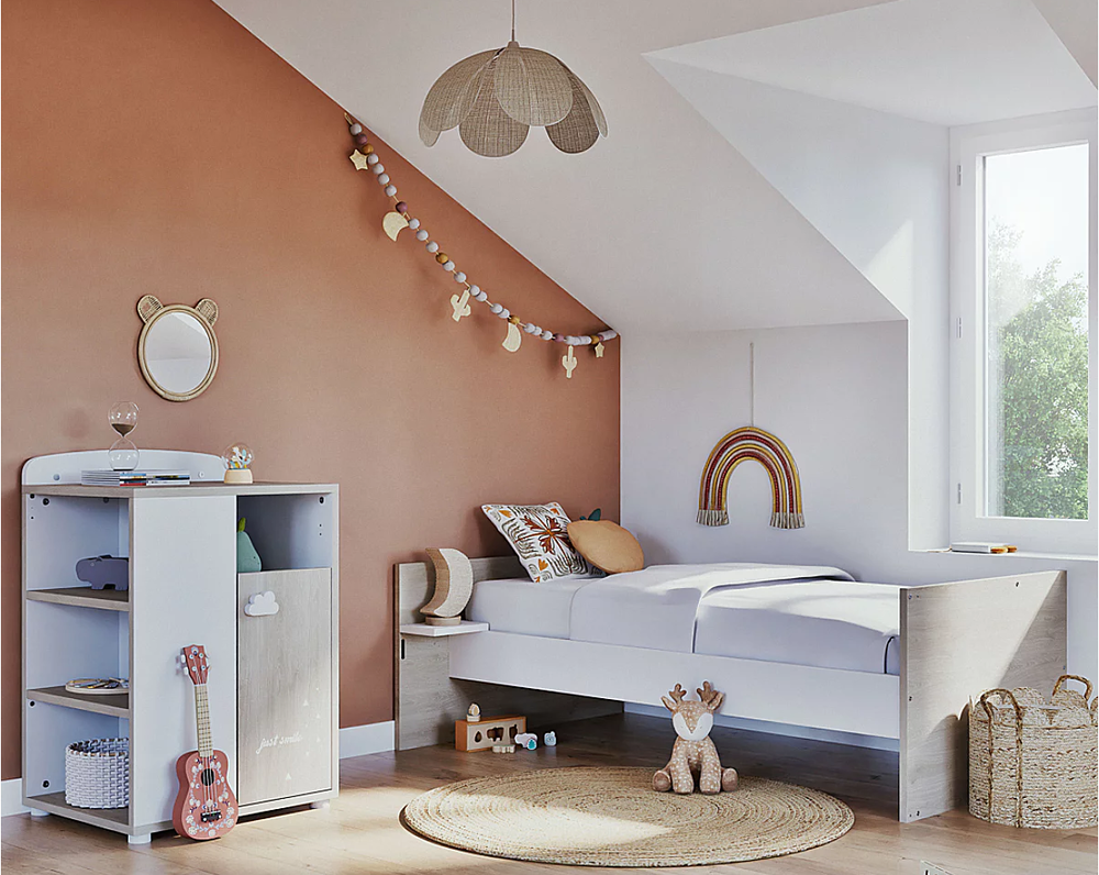 "Lit b&eacute;b&eacute; combin&eacute; 120x60 &eacute;volutif en lit junior de 90x190 cm Mobilier enfants