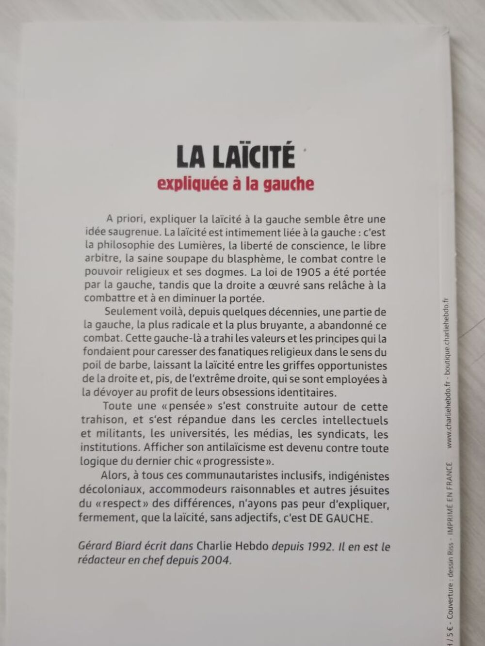 LA LA&Iuml;CIT&Eacute; EXPLIQU&Eacute;E A LA GAUCHE- H.S Charlie Hebdo Livres et BD