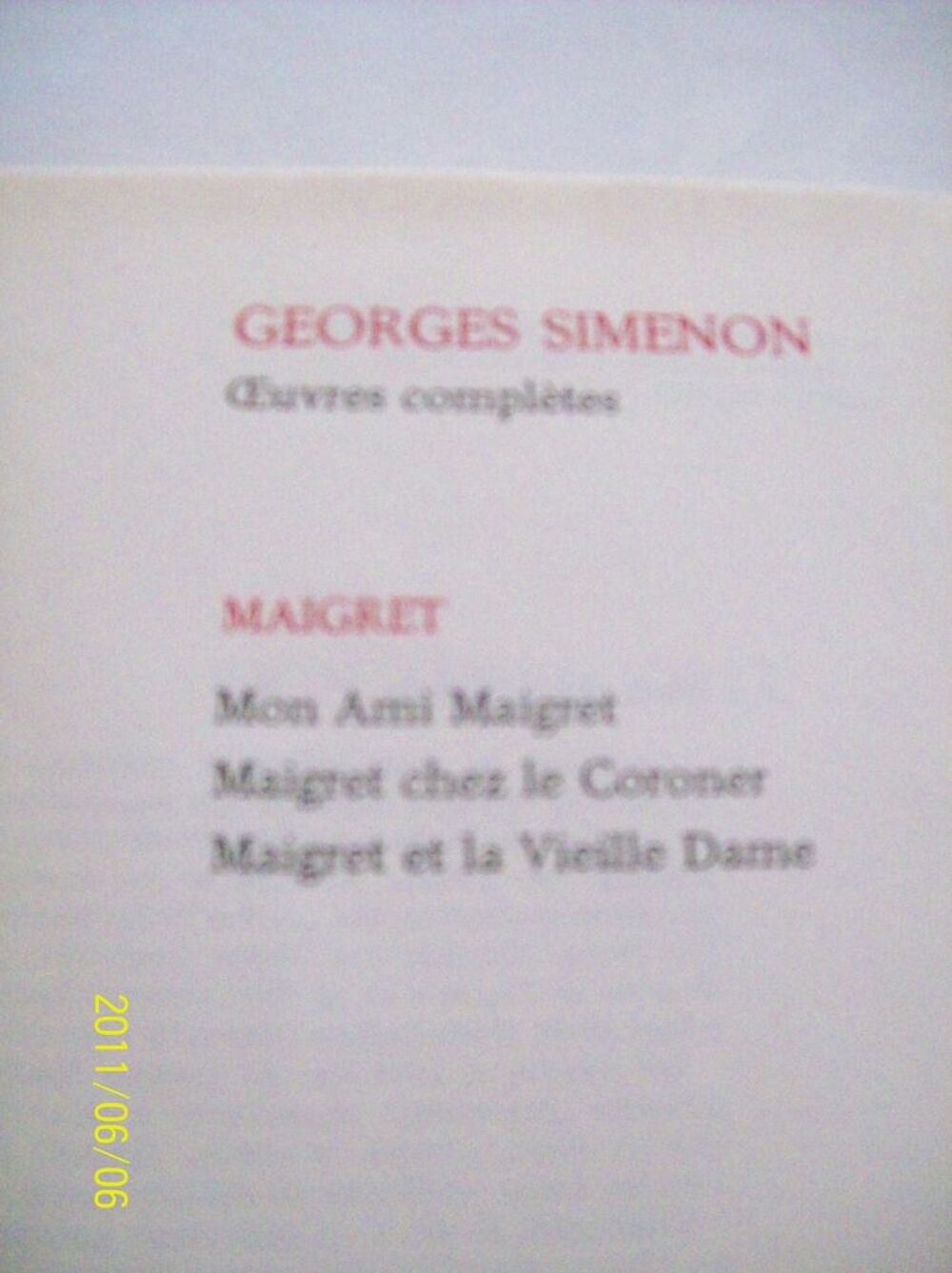 Collection Georges Simenon - 25 vol. (Commissaire Maigret) Livres et BD