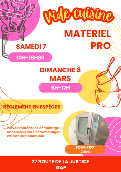 Vide cuisine &agrave; Gap samedi 7 et dimanche 8 mars 5 05000 Gap