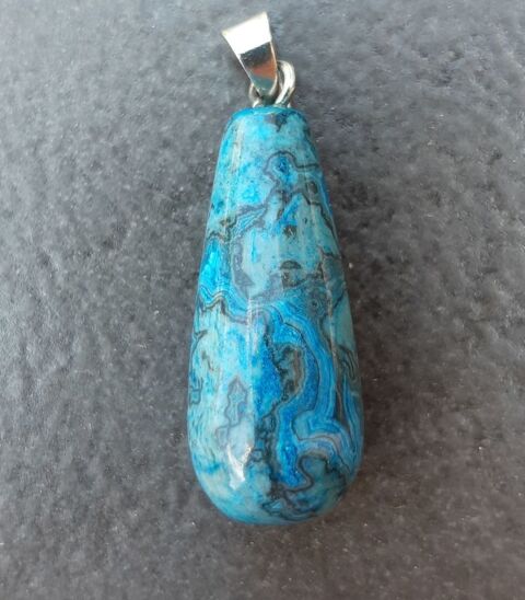 Pendentif pierre Malachite-Chrysocolle  6 La Seyne-sur-Mer (83)