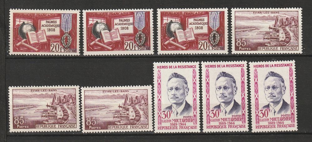Timbres Neufs ANNEE 1959 simple,double,triple 