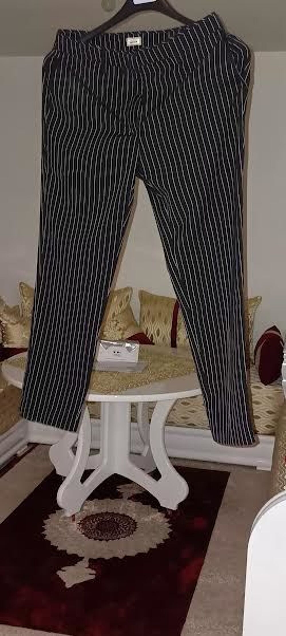 Pantalon Carotte &agrave; rayures tennis - Taille 36 (S) 
Vêtements