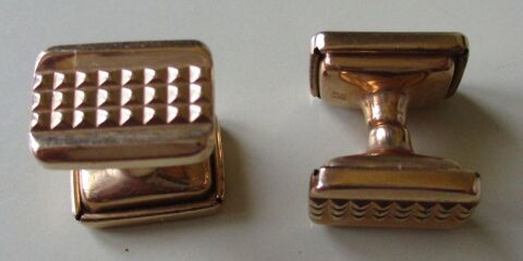 BOUTONS DE MANCHETTES RECTANGULAIRES PLAQUE OR MURAT 12 Saint-Andr�-les-Vergers (10)