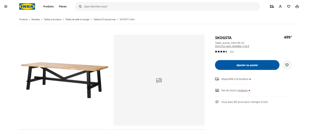 Grande table en acacia Meubles