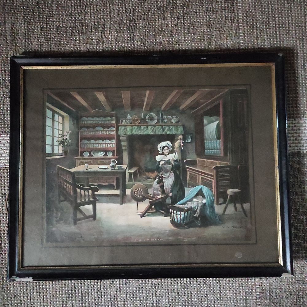 Tableau " Pr&egrave;s d'un berceau " Décoration