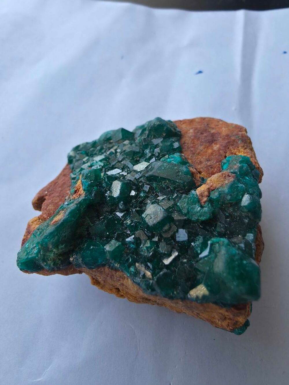 Min&eacute;ral de Collection : Superbe Dioptase sur Gangue du Katanga(105g) 