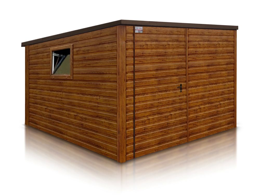 Abri de jardin 3&times;3 m Monopente Effet bois Jardin