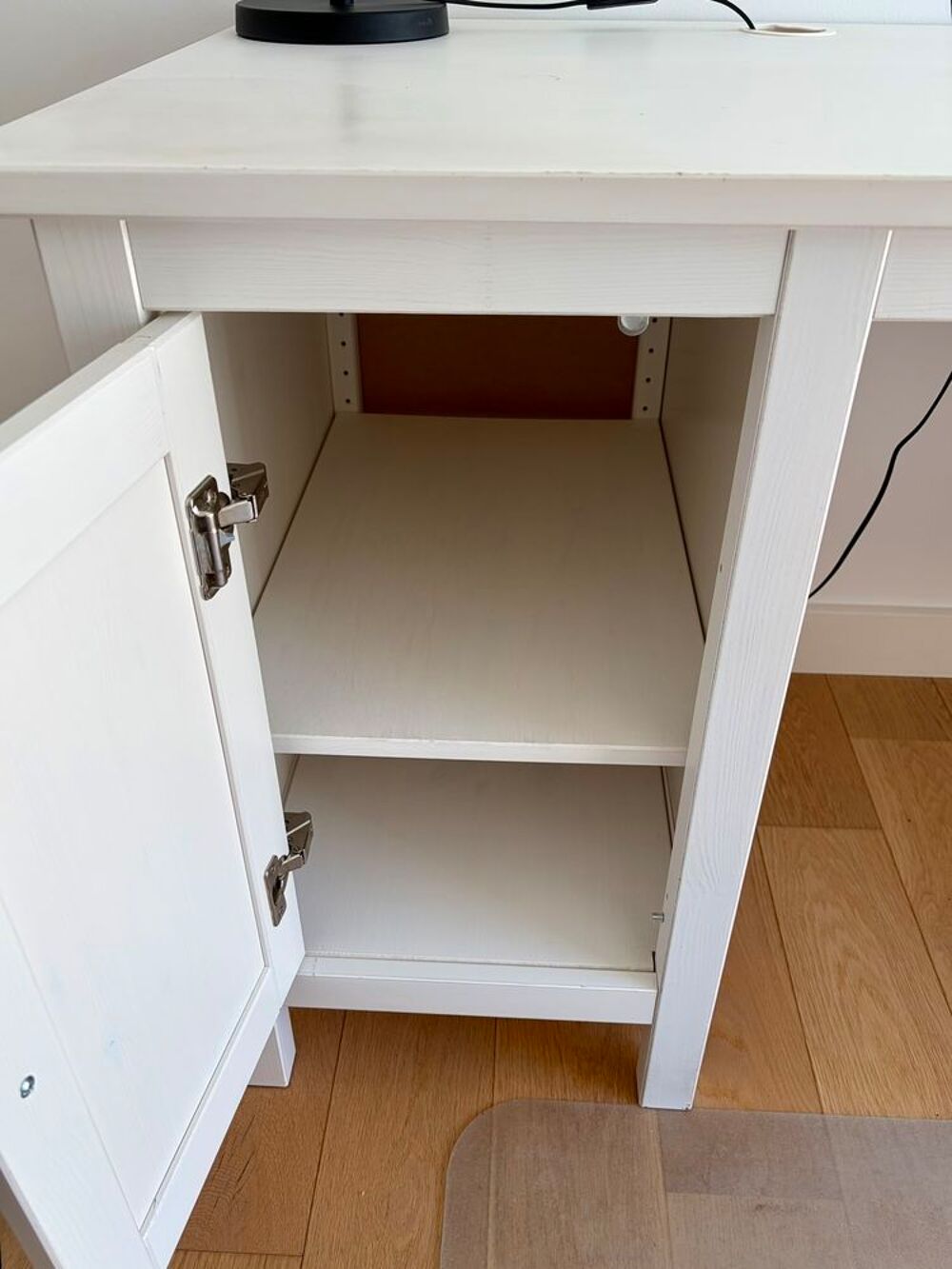 Bureau en bois massif blanc 155x65 cm - HEMNES Ik&eacute;a Meubles