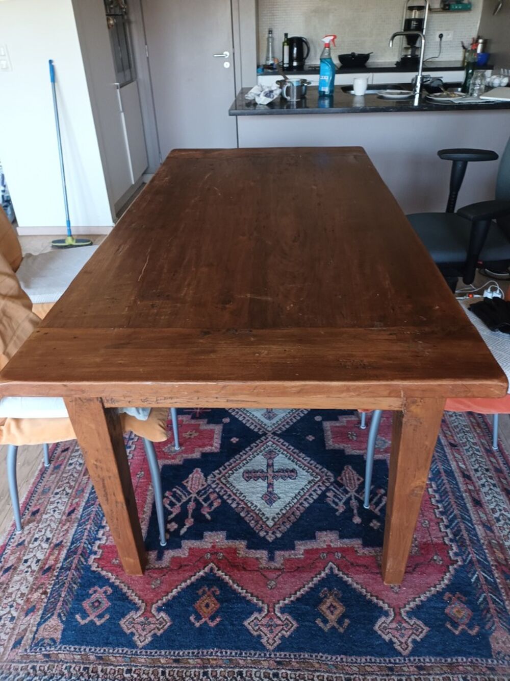 Table en Bois Brun Spacieuse180x90X80 Meubles