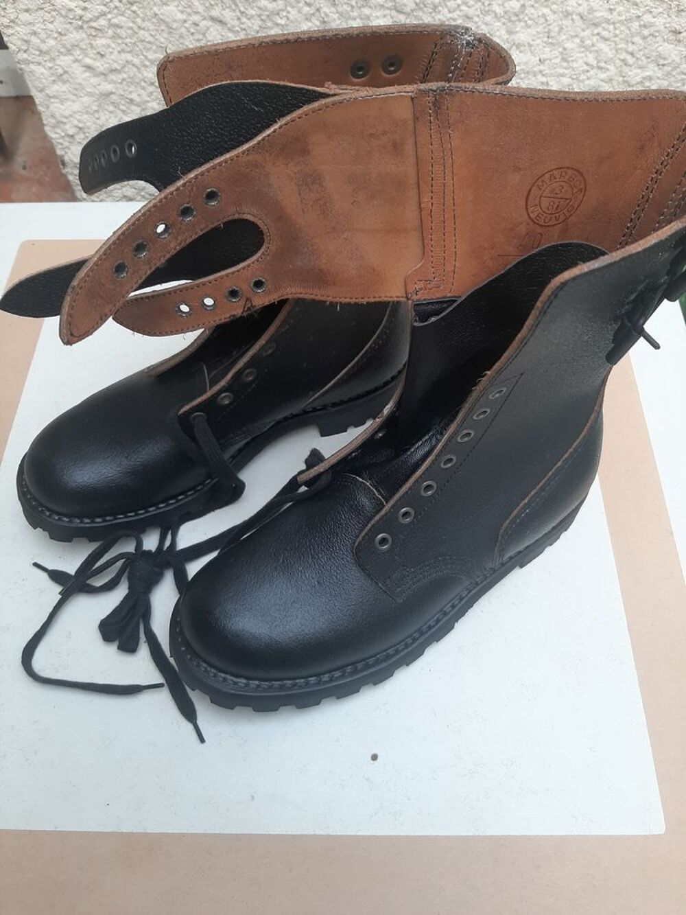 RANGERS NEUVES Arm&eacute;e Fran&ccedil;aise Cuir Grain&eacute; Chaussures