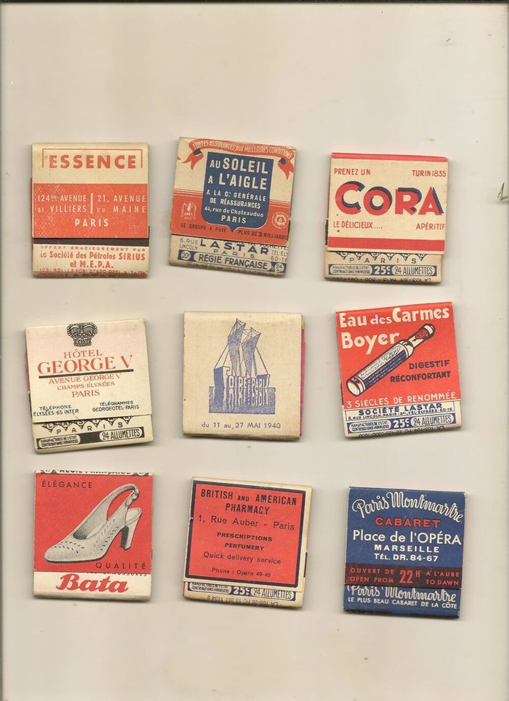Pochettes d'allumettes LASTAR 
