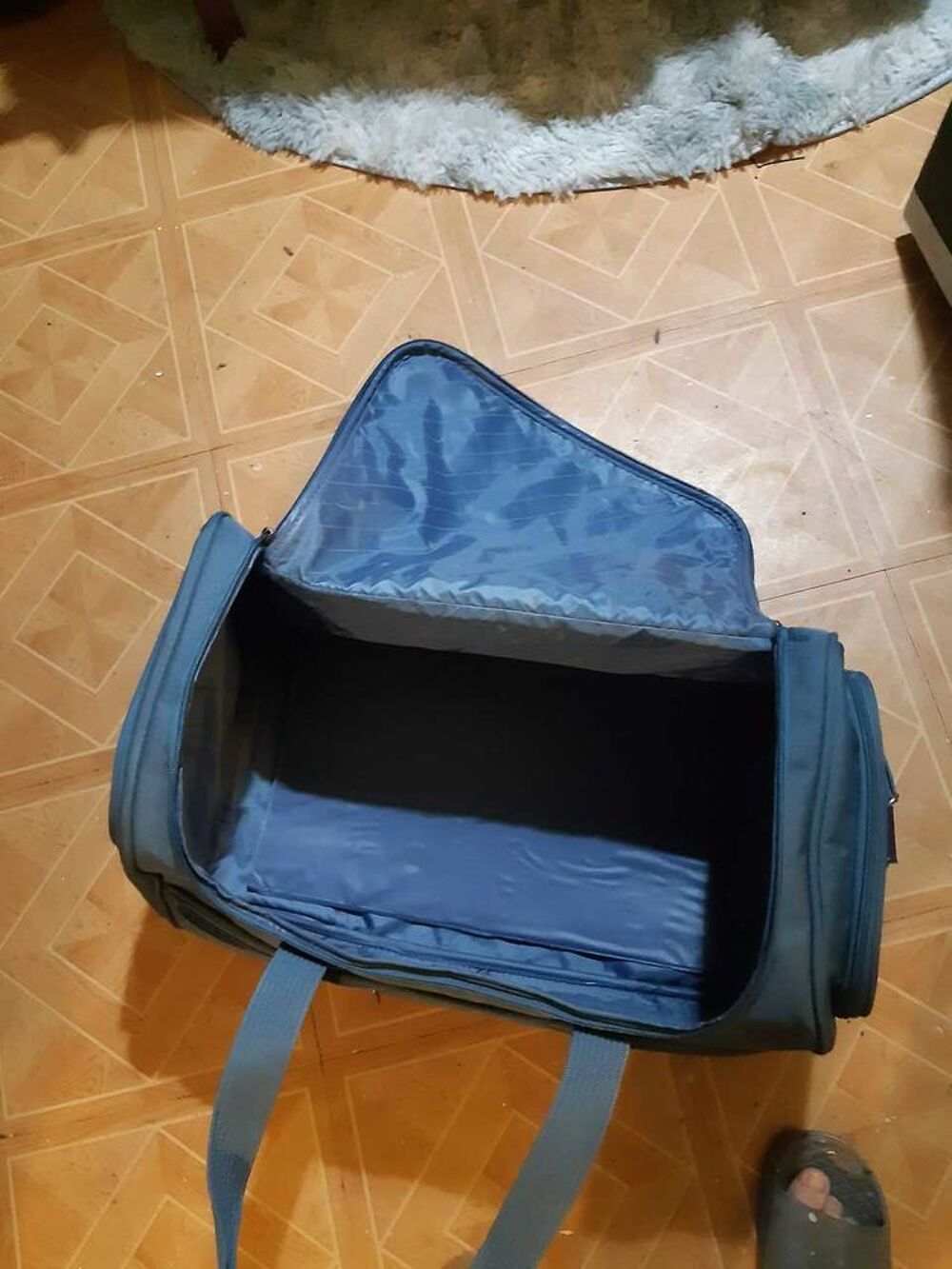 joli sac de voyage bleu p&agrave;&cent;le sur roulettes nombreuses poches pour ranger environ 60cm Maroquinerie