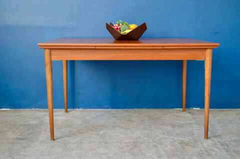 Table vintage scandinave en Teck � rallonge design ancien 550 Wintzenheim (68)