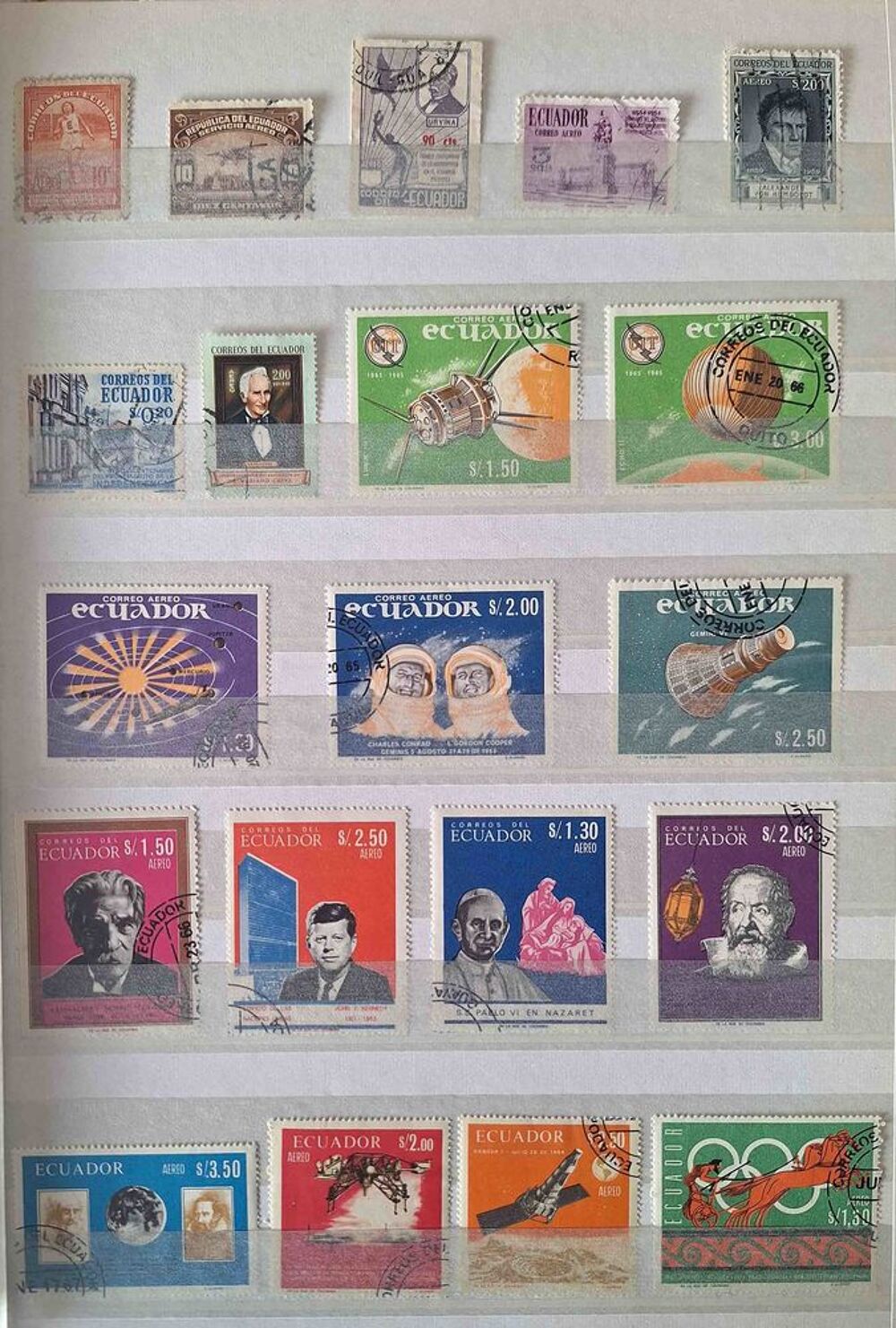 S&eacute;rie de timbres de collection d'&Eacute;quateur 