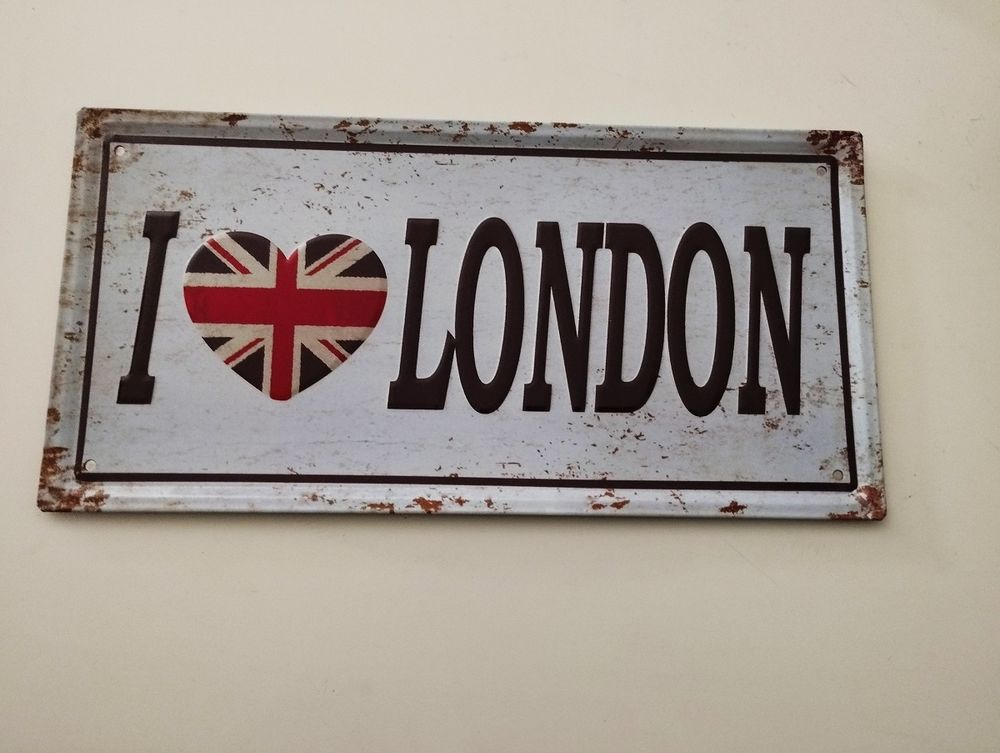Plaque m&eacute;tal I ? LONDON aimant&eacute;e Décoration