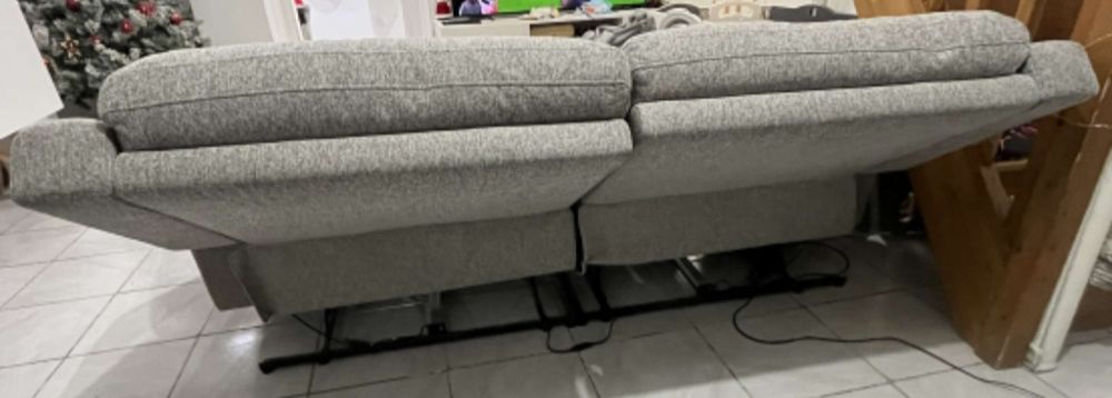 Canap&eacute; 3 places 2 relax tissu gris Meubles