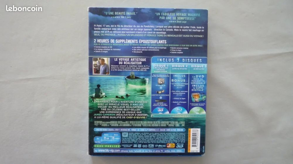 l'Odyss&eacute;e de Pi 3D DVD et blu-ray