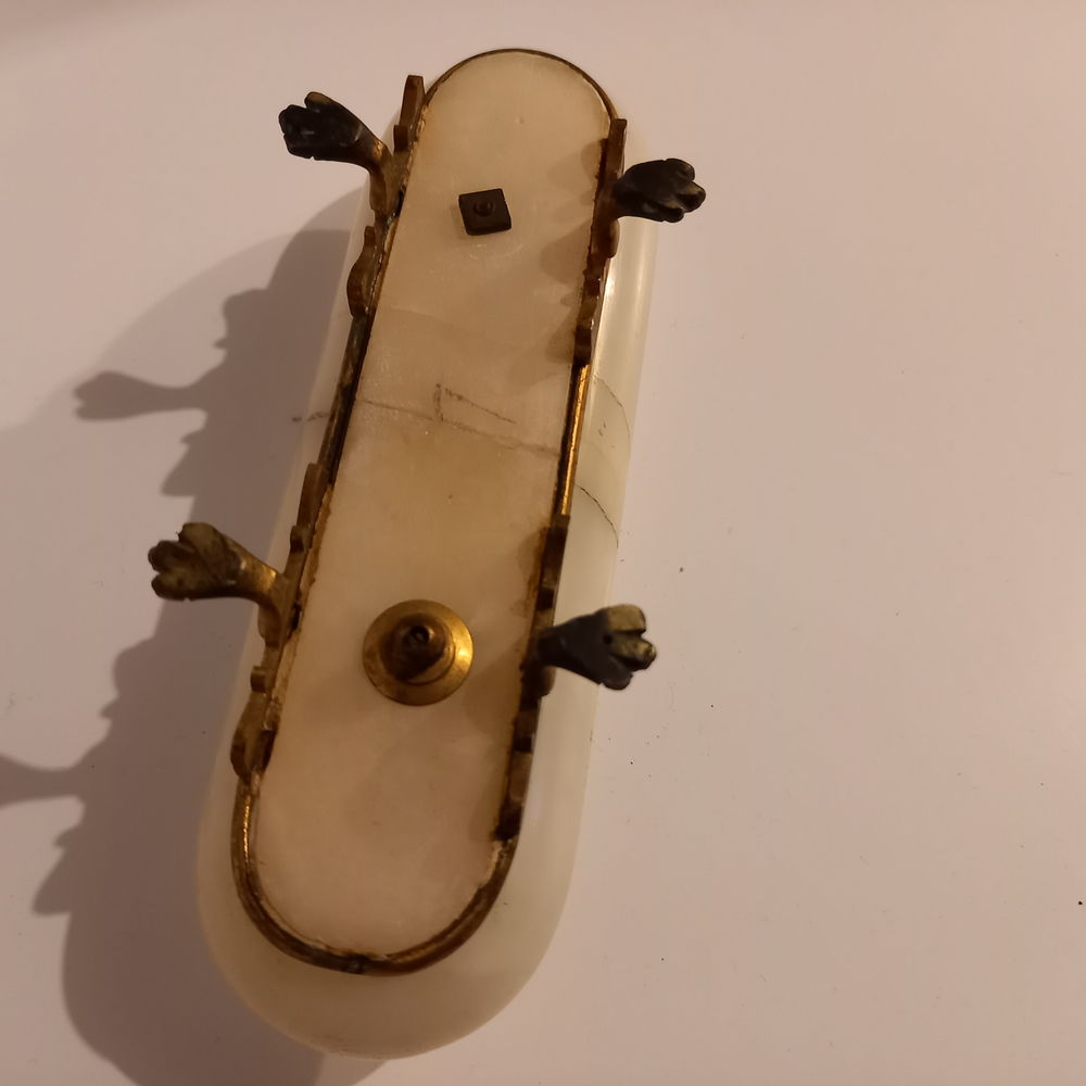 Porte plume ancien en marbre et laiton Décoration