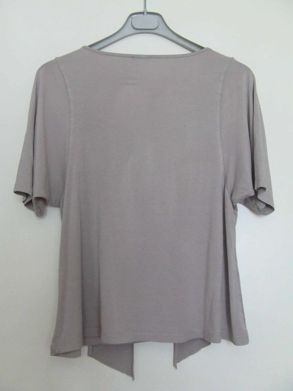 Tee-shirt, blouse, manches courtes, Gris clair, Taille L (42 Vêtements