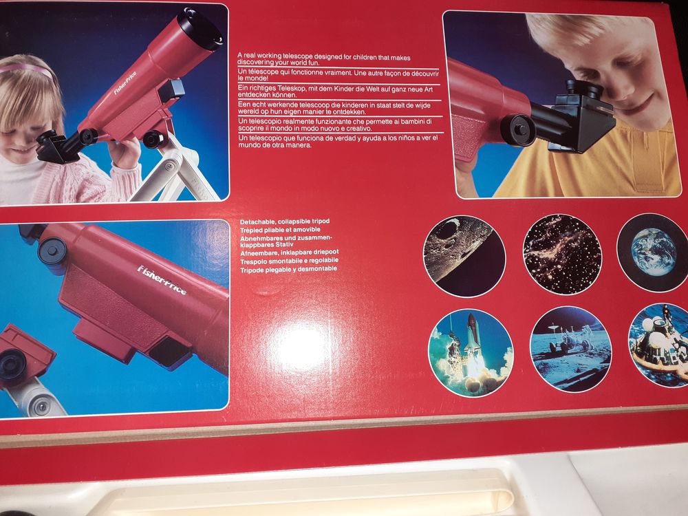 Jouet vintage 1986 Fisher Price - t&eacute;lescope rouge + tr&eacute;pied Jeux / jouets