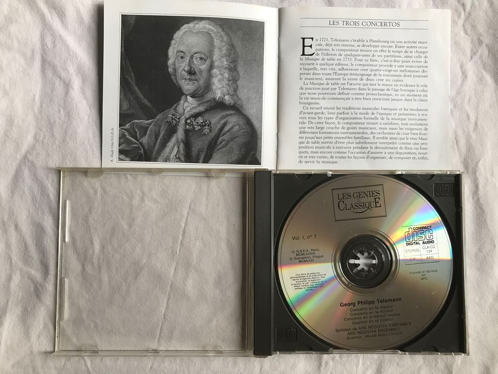 CD Telemann Concertos, Quatuor CD et vinyles