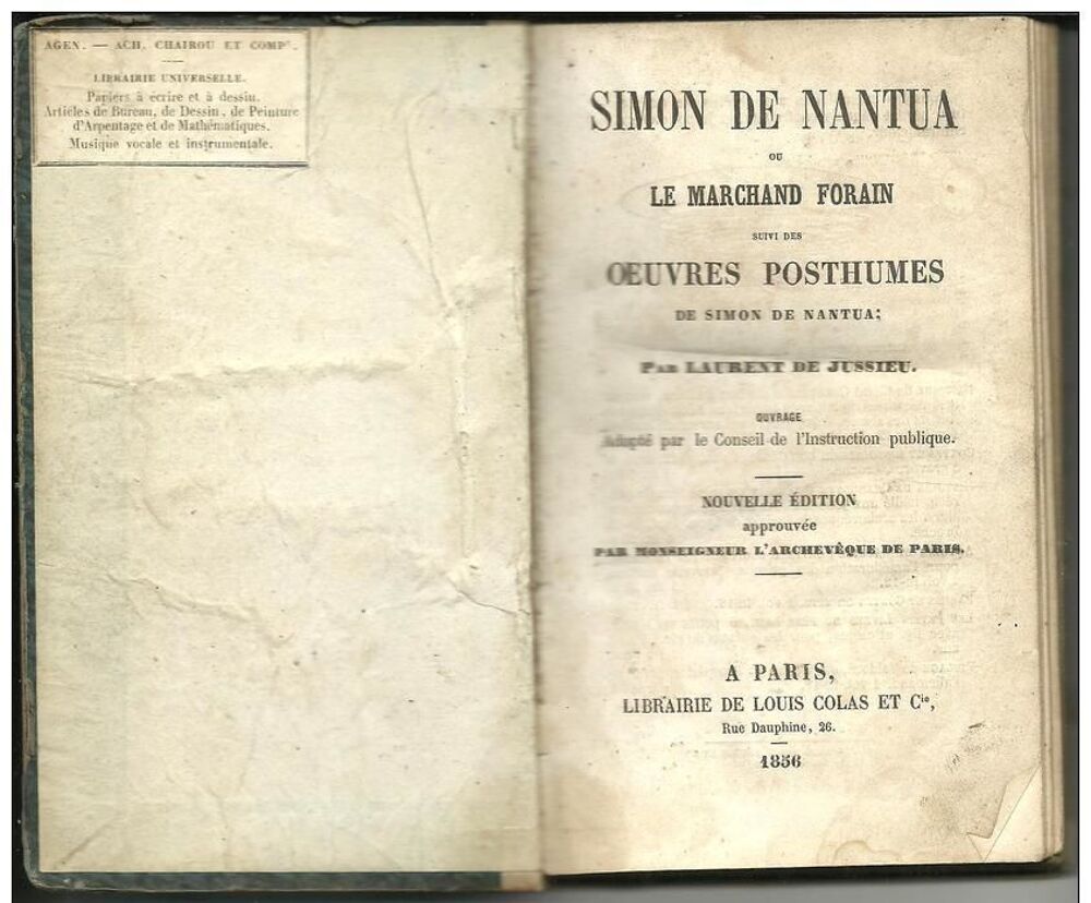 Laurent de JUSSIEU Simon De NANTUA ou le Marchand Forain Livres et BD