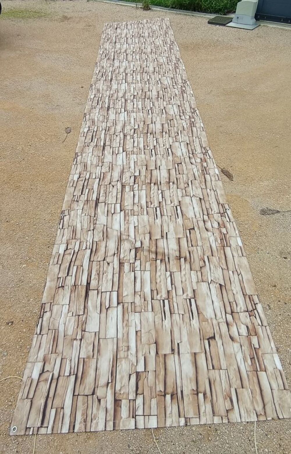 B&acirc;che brise vue imitation &quot;mur en pierre&quot; Jardin