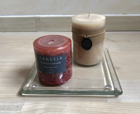 Bougies sur plateau en verre 8 Dracy-le-Fort (71)