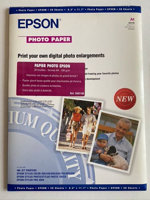 Papier photo EPSON Glac� haute Qualit�  A4 _ 20 feuilles 15 Jou�-l�s-Tours (37)