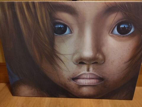 Tableau toile encadrée 70x50 - portrait fillette Saint-Contest (14)
