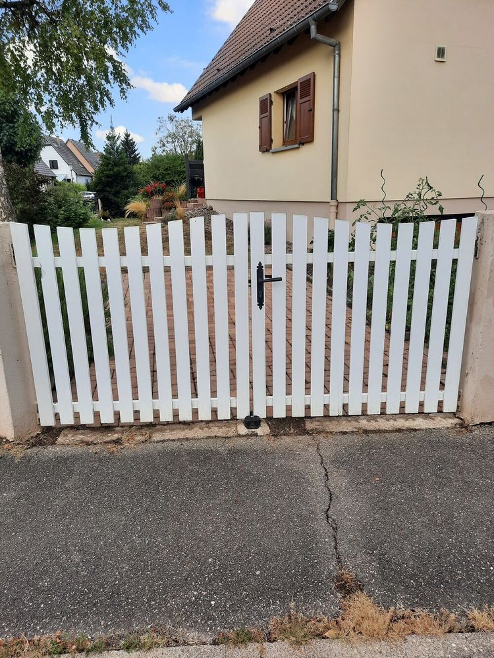 2 portails en PVC blanc Jardin