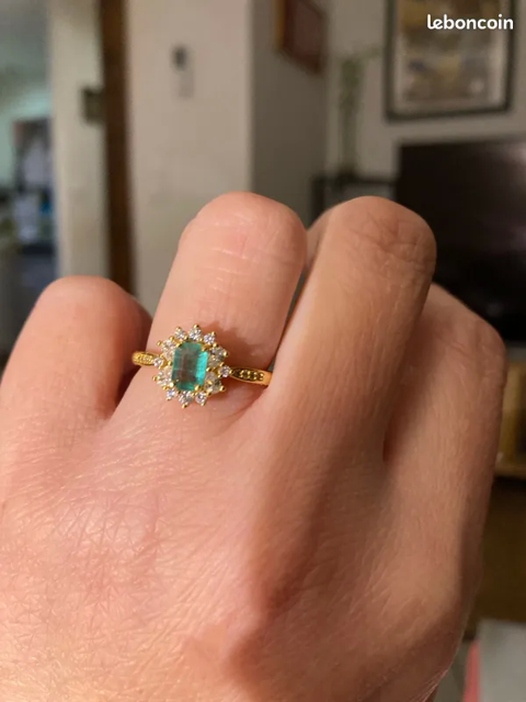 Bague émeraude 1,3 carat, neuve, taille ajustable 175 Thiviers (24)
