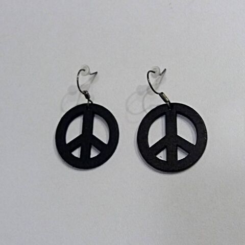 Boucles d'oreilles PEACE en bois 1 N�mes (30)