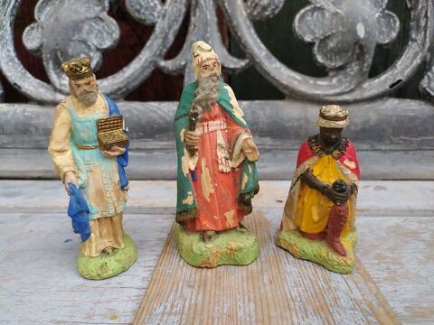 Anciens Santons Devineau Rois Mages Crèche de Noël 
25 Loches (37)