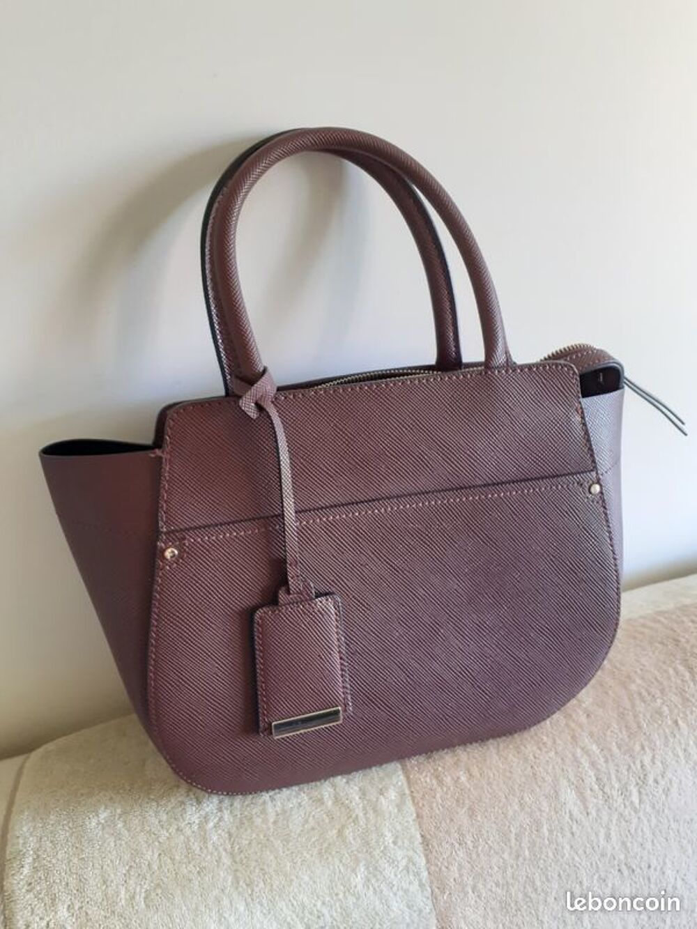 Sac &agrave; main Zara basic collection bordeaux Maroquinerie