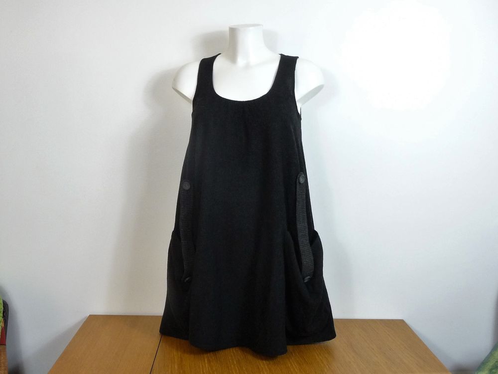 Robe/ Tunique Evas&eacute;e Gris Anthracite sans manches- Cr&eacute;a Vêtements