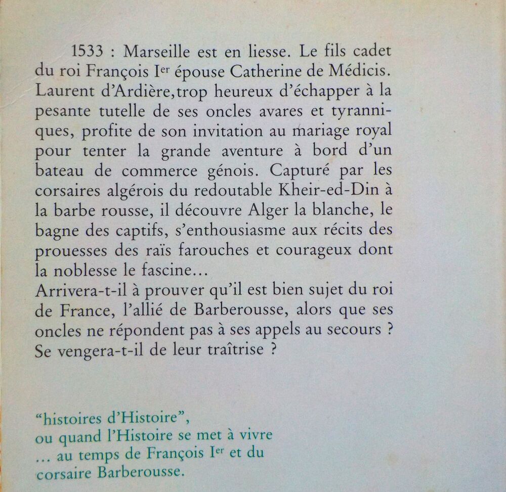 PRISONNIER DE BARBEROUSSE de Corinne CHEVALLIER Ed. Hatier Livres et BD